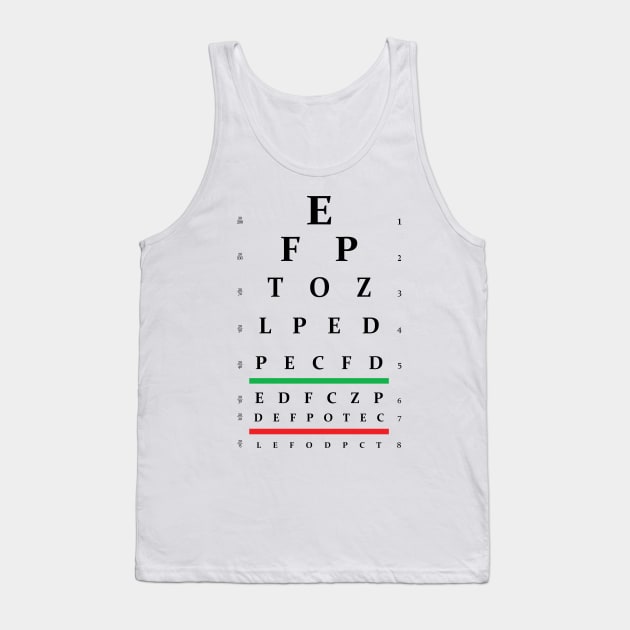 Eye Chart Tank Top by MondoDellamorto